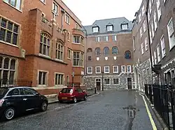 The western end with St Edwards House to the left, Church House in the centre, and the entry to Dean's Yard to the right