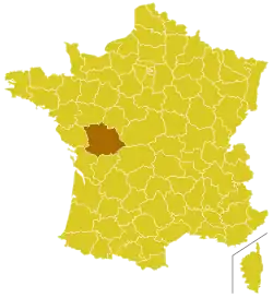 Locator map, diocese of Poitiers