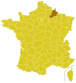 Locator map of Archdiocese of Reims in France