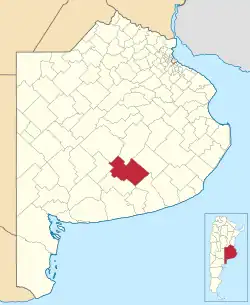Location of Benito Juárez Partido in Buenos Aires Province