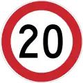 Maximum speed limit (20&nbsp;km/h)