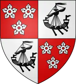Hamilton arms quartered with the lymphad for the Earldom of Arran