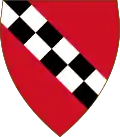 Coat of arms attributed to Robert Guiscard by Jean Boisseau: this version of the coat of arms, which is very similar to the one described by Favyn, has, however, black in the bend chequy instead of blue