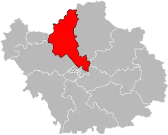 Situation of the canton of Creney-près-Troyes in the department of Aube