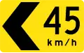 (D4-V110) Curve marker with Advisory Speed (left, used in Victoria)