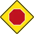 (W3-201) Stop Sign ahead (used in New South Wales)