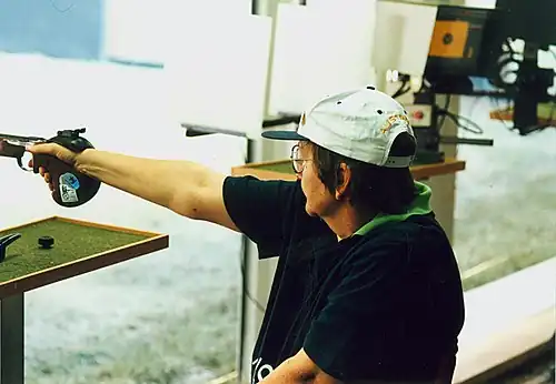 Australian paralympic shooter, Patricia Fischer shoots