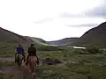 Horse riding in Fagrahlíð, between Hildarsel and Hvítá
