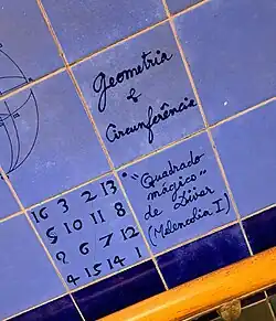 Dürer magic square in Lisbon Metro station Parque