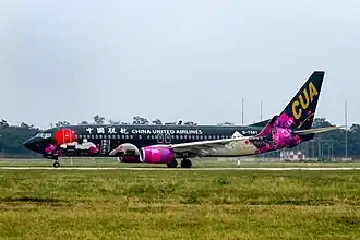 A Boeing 737-800 (B-7561) in Xingyi Million Peak Forest livery.