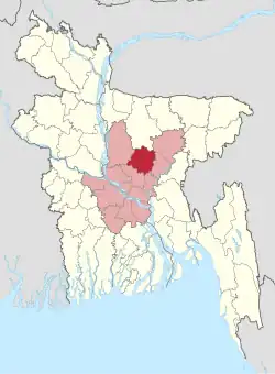 Location of Gazipur District in Bangladesh