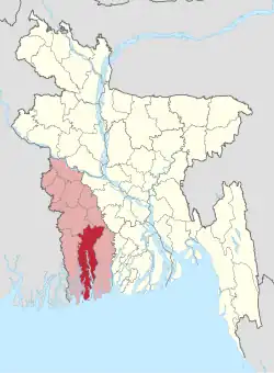 Location of Khulna District in Bangladesh