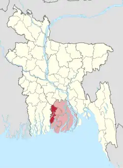 Location of Pirojpur in Bangladesh