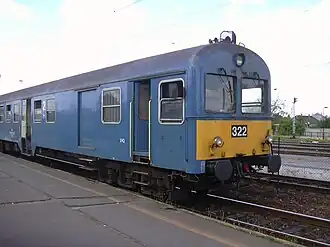 Control car MÁV BDt 322, still the series of control cars with the largest active number in Hungary, now mainly used on electrified rural lines