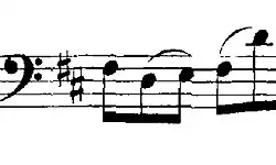 Motif from the prelude of Bach's Cello Suite No. 6 in D major