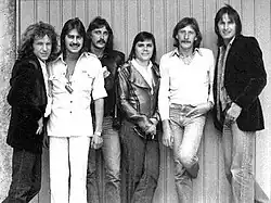 September in 1977, from left to right: Braco Doblekar, Tihomir "Pop" Asanović, Nelfi Depangher, Marjan Maliković, Jadran Ogrin, Janez Bončina
