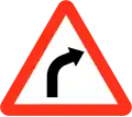 Sharp bend to the right ahead