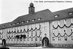 A photograph of the HQ building in Panzer Kaserne Paderborn c1939[2]
