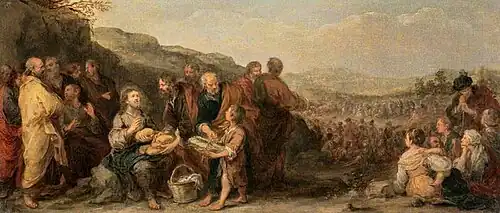 The Miracle of the Loaves and Fishes (c. 1667-1682) Copy Study in the National Galleries of Scotland for the original "The Miracle of the Loaves and Fishes "1669-1670" or "1670–1674"