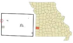 Location of Burgess, Missouri