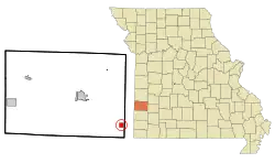 Location of Golden City, Missouri