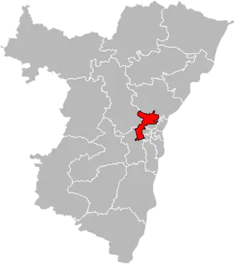 Situation of the canton of Hœnheim in the department of Bas-Rhin