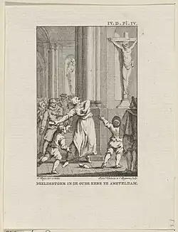 Weyn Ockers in the Oude Kerk, Amsterdam, print after 1783