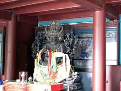 Yamāntaka in a Beijing Buddhist temple.