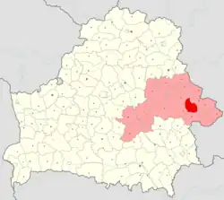 Location of Čerykaŭ district/ Cherikov district
