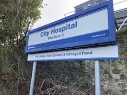 Belfast City Hospital Station sign