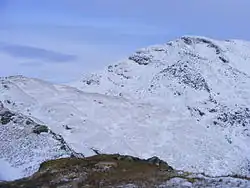 The summit of Ben Lomond seen from high on the Ptarmigan ridge in January 2010.