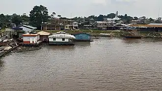 View of the town from the F/B Vitória Régia boat on the Javary River