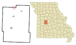 Location of Ionia, Missouri