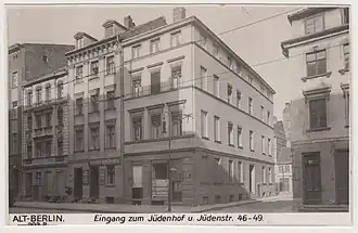 Jüdenstraße with the entrance to the Großer Jüdenhof, ca. 1930