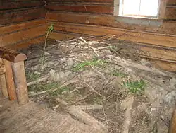 The beaver lodge inside Grey Owl's cabin.
