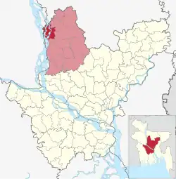 Location of Bhuiyanpur Upazila