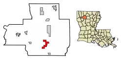 Location of Lucky in Bienville Parish, Louisiana.
