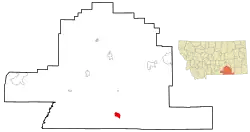Location of Wyola, Montana