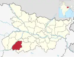 Location of Aurangabad district in Bihar