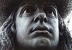 William Penn faces northeast, so the face is generally in shadow
