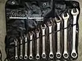 A set of combination wrenches.
