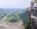 View from the summit of the Kranzhorn mountain over the Inn Valley to the north.