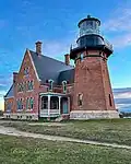 Block Island South East Lighthouse during sunrise in Shoreham, Rhode Island, USA. Photography by - Barry Mullin