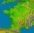 Blootland country localization in France viewed by NASA Shuttle radar-imaging