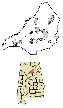 Location of Nectar in Blount County, Alabama.