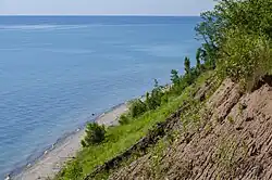 Lake Michigan from a hiking trail in the park