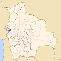 Location of Omasuyos Province within Bolivia