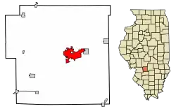 Location of Greenville in Illinois
