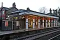 The station booking office, from the platform.
