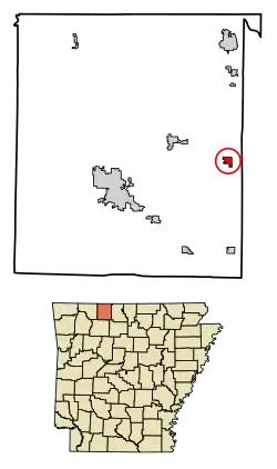 Location of Zinc in Boone County, Arkansas.